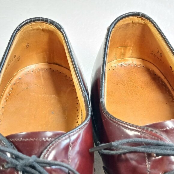 Johnston & Murphy Aristocraft Burgundy Leather Cap Toe Oxfords Mens 10 Good Cond - Picture 12 of 15